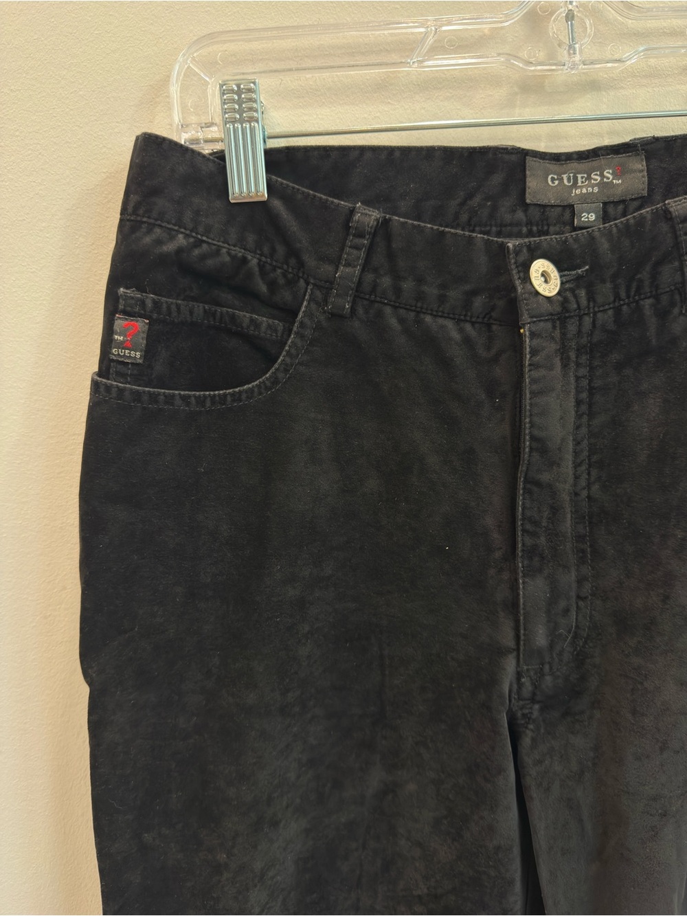 VINTAGE GUESS Black Straight-Leg Corduroy Pants